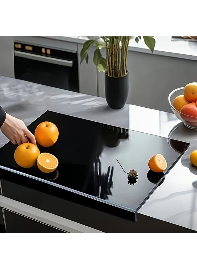 Black Large Non Slip Acrylic Cutting Board Easy Clean Space Saving Kitchen Essential - Image 2